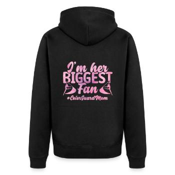 Farbschutz - Unisex Premium Bio Zip Hoodie - Schwarz - Hinten - Nico (187cm)