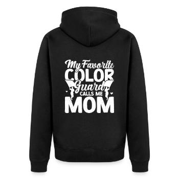 Farbschutz - Unisex Premium Bio Zip Hoodie - Schwarz - Hinten - Nico (187cm)