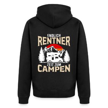 Rentner Ruhestand Camping Wohnmobil Rente - Unisex Premium Bio Zip Hoodie - Schwarz - Hinten - Nico (187cm)