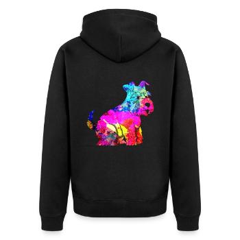 Zwergschnauzer - Unisex Premium Bio Zip Hoodie - Schwarz - Hinten - Nico (187cm)