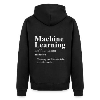Funny Machine Learning Definition For Machine Lear - Unisex Premium Bio Zip Hoodie - Schwarz - Hinten - Nico (187cm)