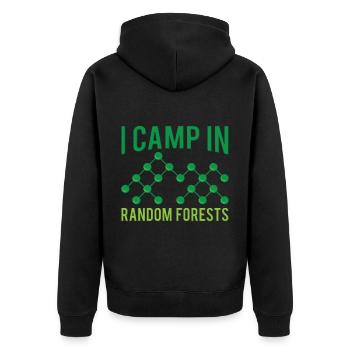 I Camp In Random Forests For Machine Learning Engi - Unisex Premium Organic Zip Hoodie - black - Back - Nico (187cm)