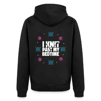 Knitting Knitter I Knit Past My - Unisex Premium Bio Zip Hoodie - Schwarz - Hinten - Nico (187cm)