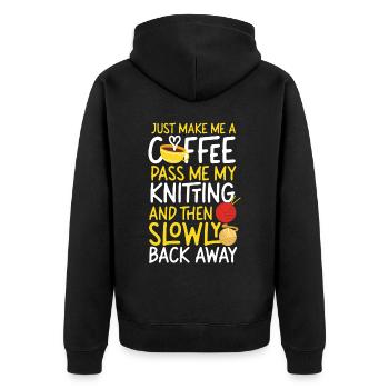 Tricoter du café tricoté juste faire - Veste à capuche bio Premium Unisexe - noir - Dos - Nico (187cm)