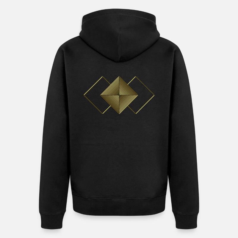 Triangles carrés - graphisme - graphisme - Veste à capuche bio Premium Unisexe - noir