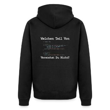 Welchen Teil Von Verstehst Du Nicht Programmierer - Unisex Premium Bio Zip Hoodie - Schwarz - Hinten - Nico (187cm)