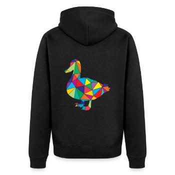 Polygone de canard Low Poly - Veste à capuche bio Premium Unisexe - noir - Dos - Nico (187cm)