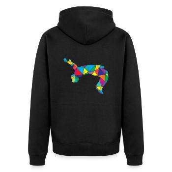 Freerunner Polygon Backflip - Unisex Premium Organic Zip Hoodie - black - Back - Nico (187cm)