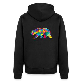 Bear Polygon Low Poly Wild Animal - Unisex Premium Organic Zip Hoodie - black - Back - Nico (187cm)