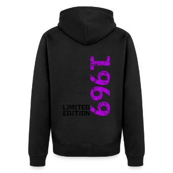 1969 édition limitée anniversaire cadeau femme mari - Veste à capuche bio Premium Unisexe - noir - Dos - Nico (187cm)