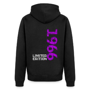 1966 Limited Edition Birthday Gift Wife Husband - Unisex Premium Organic Zip Hoodie - black - Back - Nico (187cm)