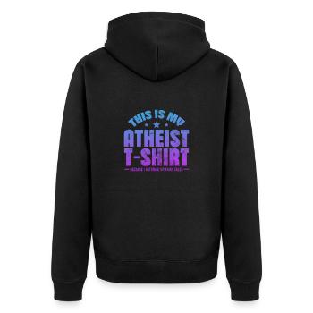 Athéisme athée Anti Religion Dieu Don - Veste à capuche bio Premium Unisexe - noir - Dos - Nico (187cm)