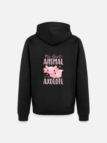 Axolotl - Unisex Premium Organic Zip Hoodie - black