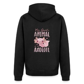 Axolotl Aquatic Animal Water Gift - Unisex Premium Organic Zip Hoodie - black - Back - Nico (187cm)