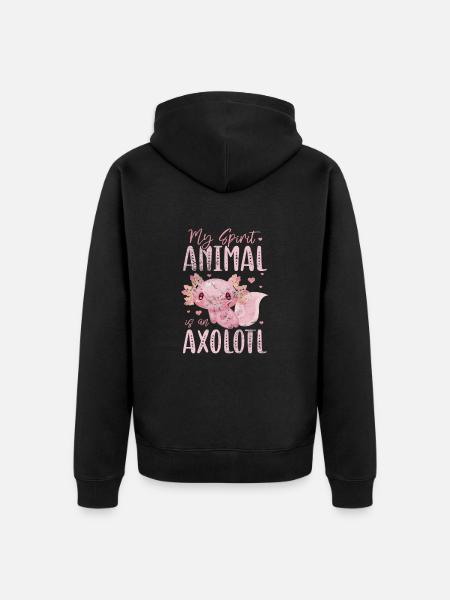 Axolotl Wassertier Wasser Geschenk - Unisex Premium Bio Zip Hoodie - Schwarz