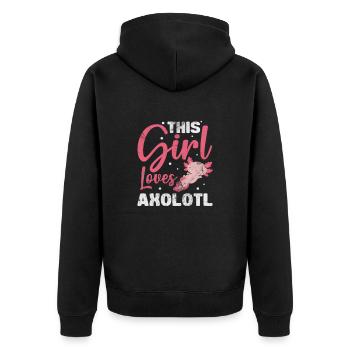 Axolotl Aquatic Animal Water Gift - Unisex Premium Organic Zip Hoodie - black - Back - Nico (187cm)