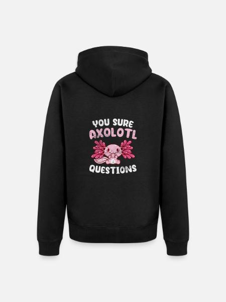 Axolotl Wassertier Wasser Geschenk - Unisex Premium Bio Zip Hoodie - Schwarz