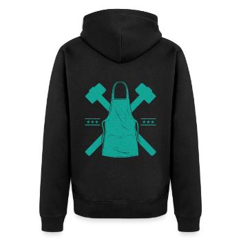 Tablier de forgeron et cadeau Hammer Smith - Veste à capuche bio Premium Unisexe - noir - Dos - Nico (187cm)