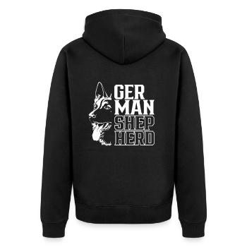 Deutscher Schäferhund Haustier Süß Liebhaber - Unisex Premium Bio Zip Hoodie - Schwarz - Hinten - Nico (187cm)