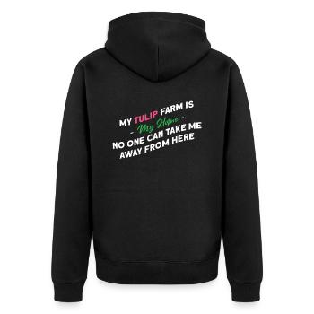Tulips Farm Tulips - Unisex Premium Organic Zip Hoodie - black - Back - Nico (187cm)