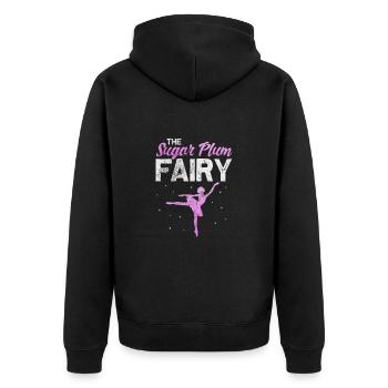 Ballett - Unisex Premium Bio Zip Hoodie - Schwarz - Hinten - Nico (187cm)
