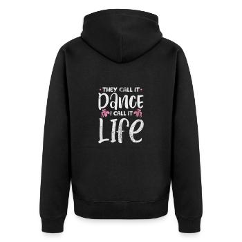 Ballett - Unisex Premium Bio Zip Hoodie - Schwarz - Hinten - Nico (187cm)