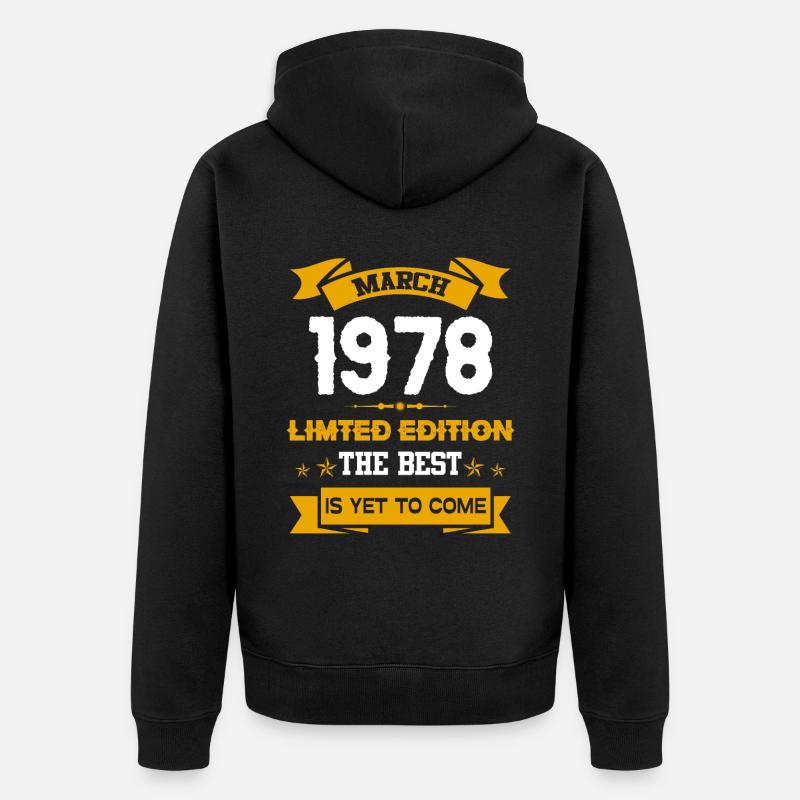 Mars 1978 Cadeau d’anniversaire - Veste à capuche bio Premium Unisexe - noir