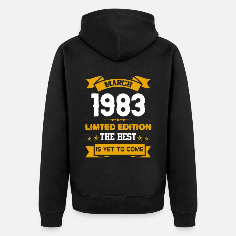 Mars 1983 Cadeau d’anniversaire - Veste à capuche bio Premium Unisexe - noir