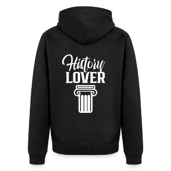 History lover historian profession history - Unisex Premium Organic Zip Hoodie - black - Back - Nico (187cm)