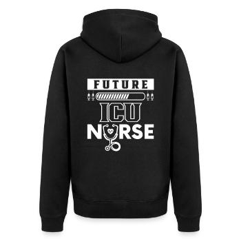 Future Intensive Care Nurse Training - Unisex Premium Organic Zip Hoodie - black - Back - Nico (187cm)