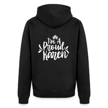 I'm a proud Karen Karens funny meme - Unisex Premium Organic Zip Hoodie - black - Back - Nico (187cm)