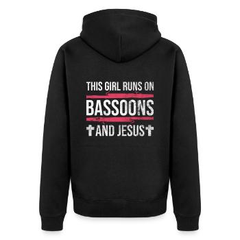 Fagottorchester Und Fagott - Unisex Premium Bio Zip Hoodie - Schwarz - Hinten - Nico (187cm)