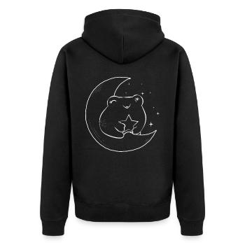 Bohemian Aesthetic Cottagecore Kawaii Frog Star - Veste à capuche bio Premium Unisexe - noir - Dos - Nico (187cm)