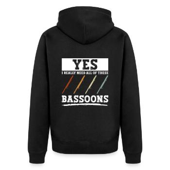 Orchestre Holzbläser Bassoniste und Bassonist - Veste à capuche bio Premium Unisexe - noir - Dos - Nico (187cm)