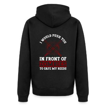 Fagott Rohrblatt Und Fagott Orchester - Unisex Premium Bio Zip Hoodie - Schwarz - Hinten - Nico (187cm)