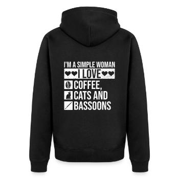 Fagott Reed Windwood Orchestra Bassoom Spieler - Veste à capuche bio Premium Unisexe - noir - Dos - Nico (187cm)