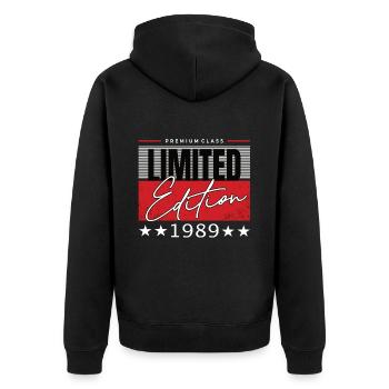 Édition limitée 1989 - Veste à capuche bio Premium Unisexe - noir - Dos - Nico (187cm)