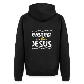 Joyeux lapin de Pâques drôle de jour de Pâques - Veste à capuche bio Premium Unisexe - noir - Dos - Nico (187cm)