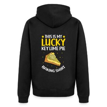 Cake Lime Cake | Lemon Cake Gift - Unisex Premium Organic Zip Hoodie - black - Back - Nico (187cm)