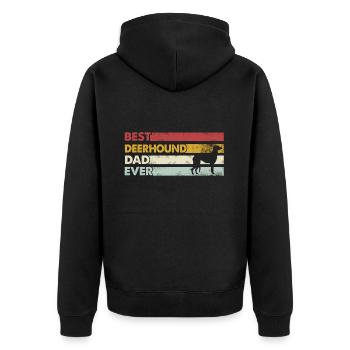 Best Father Ever - Deerhound - Unisex Premium Organic Zip Hoodie - black - Back - Nico (187cm)