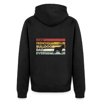 Meilleur père de tous les temps - Bouledogue français - Veste à capuche bio Premium Unisexe - noir - Dos - Nico (187cm)