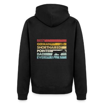 Best Father - German Shorthair - Unisex Premium Organic Zip Hoodie - black - Back - Nico (187cm)