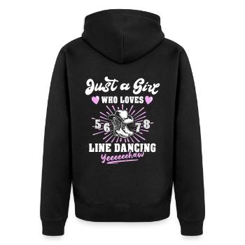 Fille de danse en ligne - Veste à capuche bio Premium Unisexe - noir - Dos - Nico (187cm)
