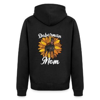 Doberman Mom Tournesols Doberman Pinscher Chien - Veste à capuche bio Premium Unisexe - noir - Dos - Nico (187cm)