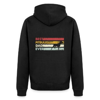 Bester Vater Aller Zeiten - Pitbull - Unisex Premium Bio Zip Hoodie - Schwarz - Hinten - Nico (187cm)
