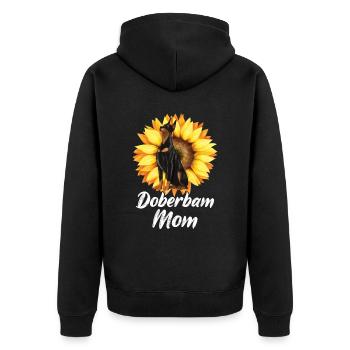 Doberman Mom Tournesols Doberman Pinscher Chien - Veste à capuche bio Premium Unisexe - noir - Dos - Nico (187cm)