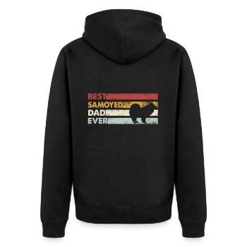 Meilleur papa de tous les temps - Samoyèdes - Veste à capuche bio Premium Unisexe - noir - Dos - Nico (187cm)