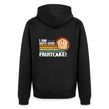 Fruitcake I Am Fruit And Nuts Retro Nutty Cooking - Unisex Premium Organic Zip Hoodie - black - Back - Nico (187cm)