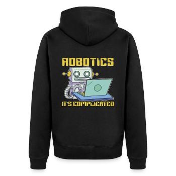 Robotics It's Complicated Artificial Intelligence - Unisex Premium Organic Zip Hoodie - black - Back - Nico (187cm)