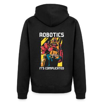 Robotics It's Complicated Artificial Intelligence - Unisex Premium Organic Zip Hoodie - black - Back - Nico (187cm)